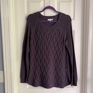 Sonoma Purple Pullover Long Sweater, Size Medium